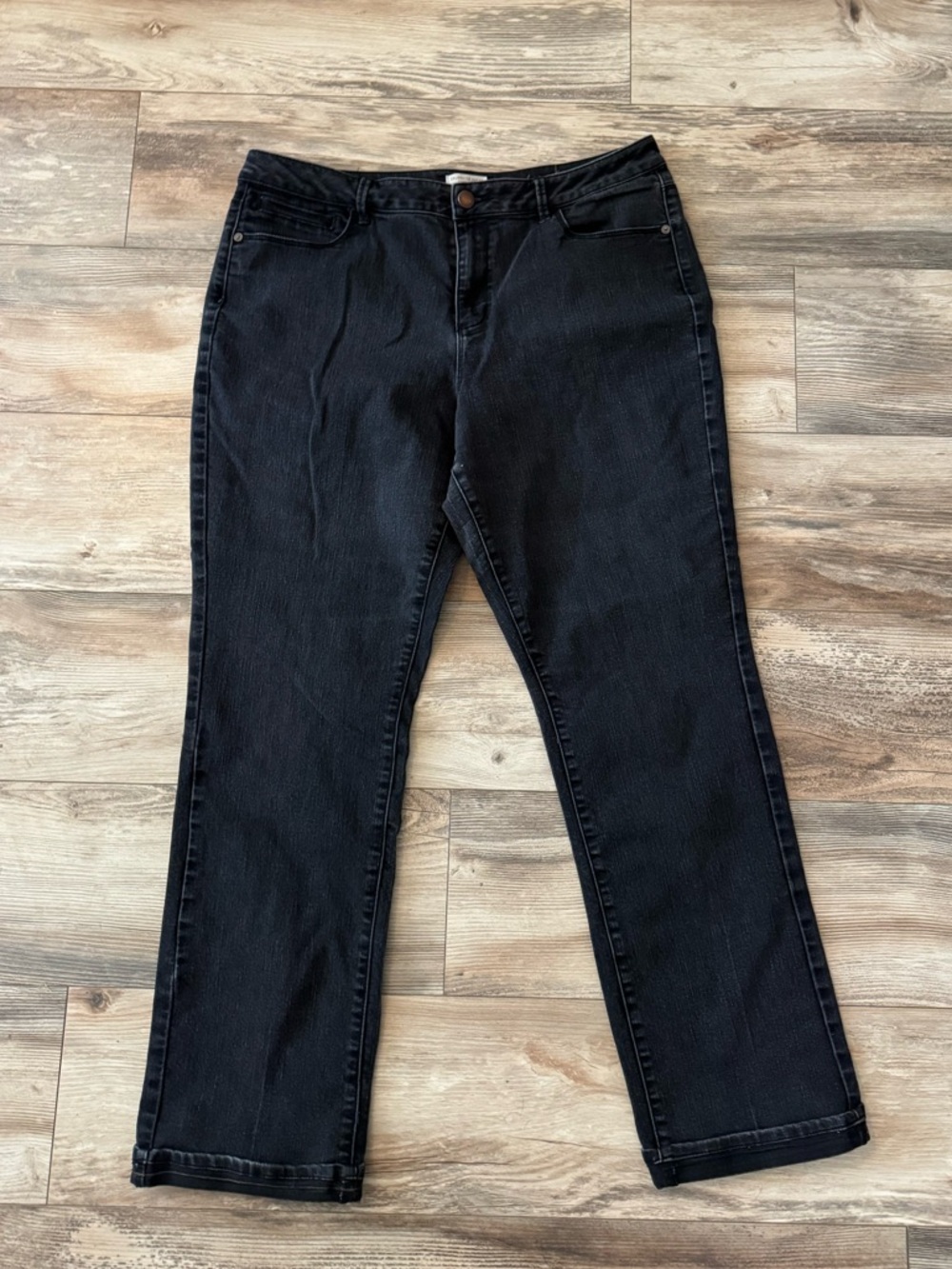 Coldwater Creek Black Wash Cuffed Jeans 16